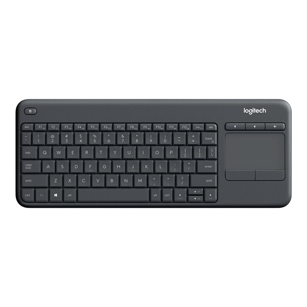 LOGITECH Billentyűzet - K400 Plus Vezeték Nélküli Touch Fekete, US (920-007145)