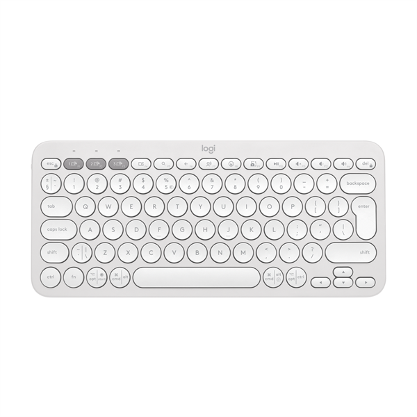 LOGITECH Billentyűzet - Pebble Keys 2 K380s Vezeték Nélküli & Bluetooth Piszkosfehér, US (920-011852)