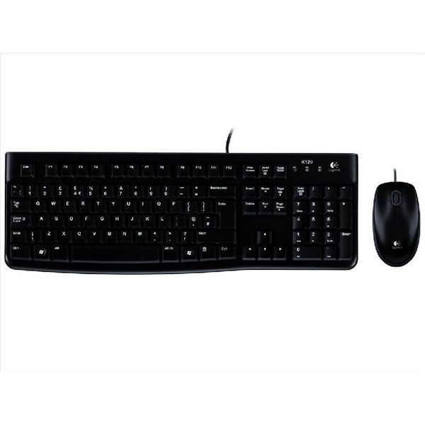 LOGITECH Billentyűzet + egér - MK120 Vezetékes Combo USB, UK (920-002552)