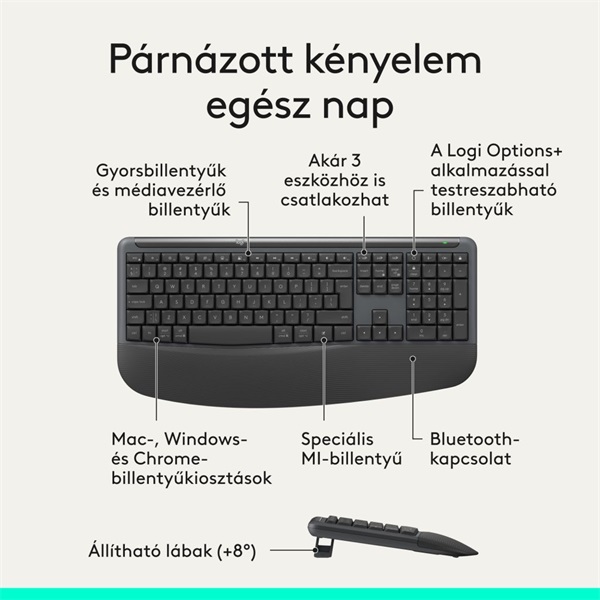 LOGITECH Billentyűzet + egér - MK880 Signature Comfort Plus Vezeték Nélküli Combo, HUN (920-014162)