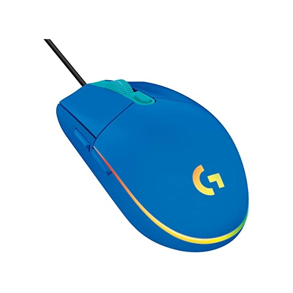 LOGITECH Egér - G203 Lightsync RGB Vezetékes Gaming, Kék (910-005798)