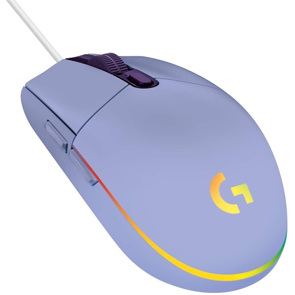 LOGITECH Egér - G203 Lightsync RGB Vezetékes Gaming, Lila (910-005853)