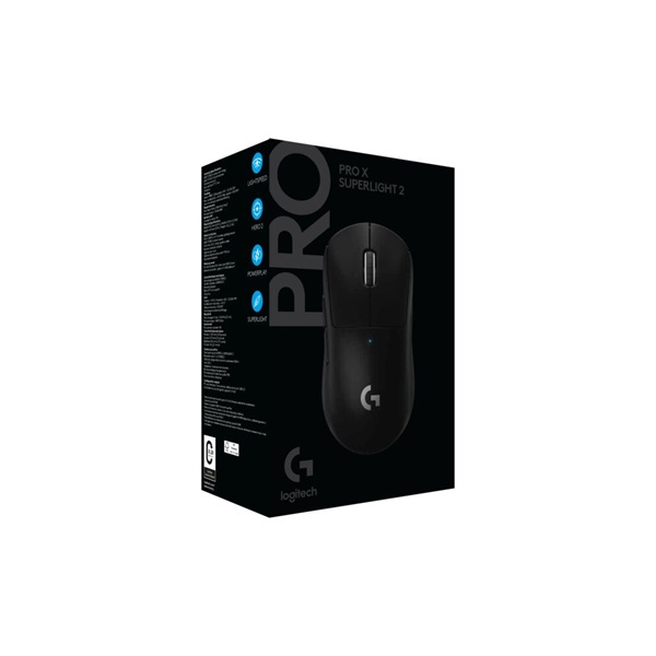 LOGITECH Egér - G Pro X SUPERLIGHT 2 Vezeték Nélküli Gaming LIGHTSPEED, Fekete (910-006630)