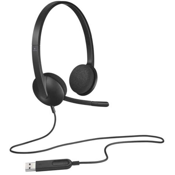 LOGITECH Fejhallgató 2.0 - H340 USB Mikrofonos, Fekete (981-000475)