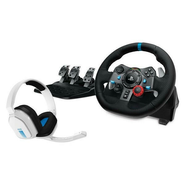 LOGITECH Játékvezérlő - G29 Driving Force Racing Kormány PS3/PS4/PS5/PC + Astro A10 Gaming headset, fehér (991-000486)