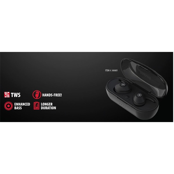 MAXELL vezeték nélküli fülhallgató, MINI DUO earbuds, TWS, bluetooth 5.0, fekete (348481)