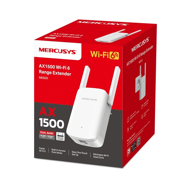 MERCUSYS Wireless Range Extender Dual Band AX1500, ME60X (ME60X)