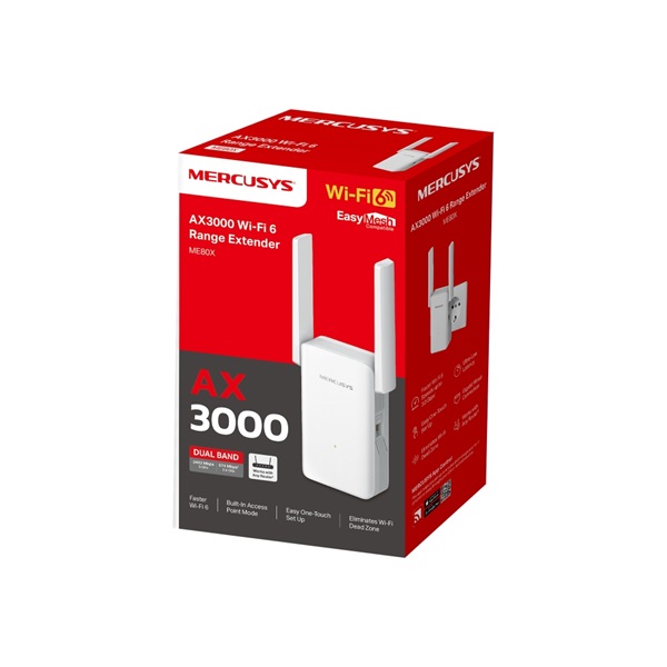 MERCUSYS Wireless Range Extender Dual Band AX3000, ME80X (ME80X)