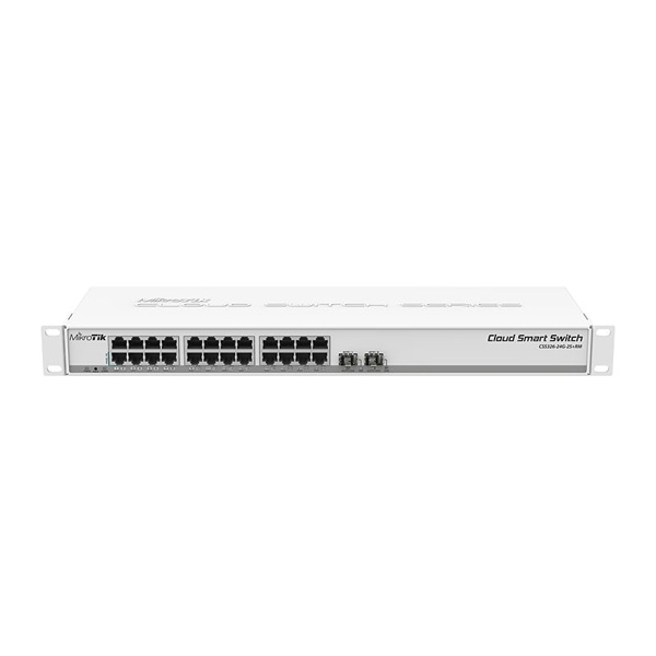 MIKROTIK Switch 24x1000Mbps + 2x10Gbps SFP+, Fémházas, Rackes, CSS326-24G-2S+RM (CSS326-24G-2S+RM)