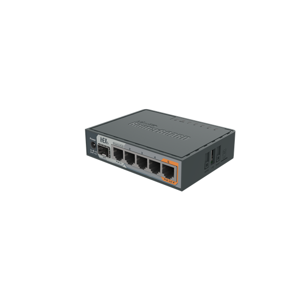 MIKROTIK Vezetékes Router hEX S 5x1000Mbps + 1x1000Mbps SFP, Beltéri, RB760IGS (RB760IGS)