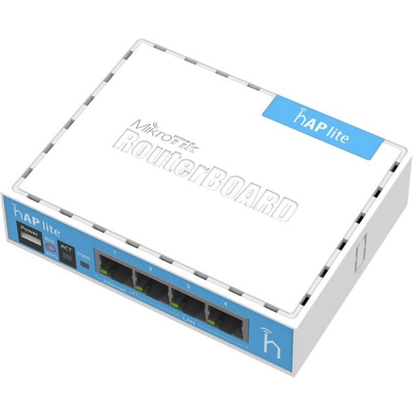 MIKROTIK Wireless Router hAP lite TC 4x100Mbps, Wi-Fi 4, Asztali, RB941-2ND-TC (RB941-2ND-TC)