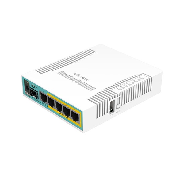 MIKROTIK Vezetékes Router hEX PoE 5x1000Mbps + 1x1000Mbps SFP, Beltéri, RB960PGS (RB960PGS)