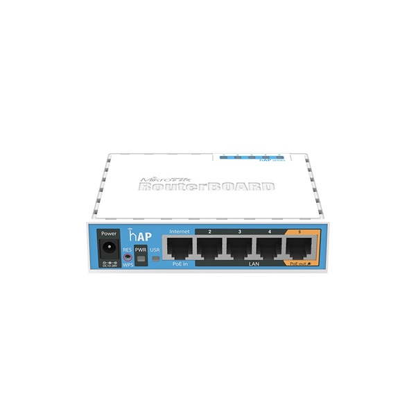 MIKROTIK Wireless Router hAP 5x100Mbps, Wi-Fi 4, Asztali, RB951UI-2ND (RB951UI-2ND)