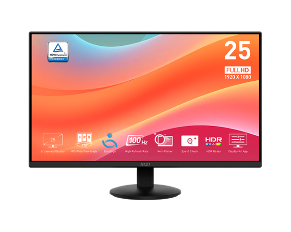MSI 24,5   Business PRO MP252L FHD IPS 100Hz DP/HDMI fekete monitor