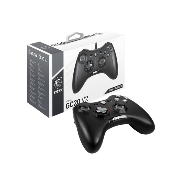 MSI ACCY Force GC20 V2 Wired Game Controller, Black (S10-04G0050-EC4)