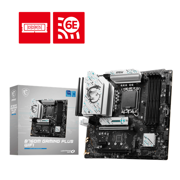 MSI Alaplap S1700 B760M GAMING PLUS WIFI Intel B760, mATX (B760M GAMING PLUS WIFI)