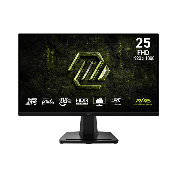 MSI Monitor GAMING MAG 256F E20 24,5" FHD Rapid IPS 1920x1080, 16:9, 200Hz, 1000:1, 0,5ms, 2x HDMI, DP, Black (9S6-3BC2CM-077)