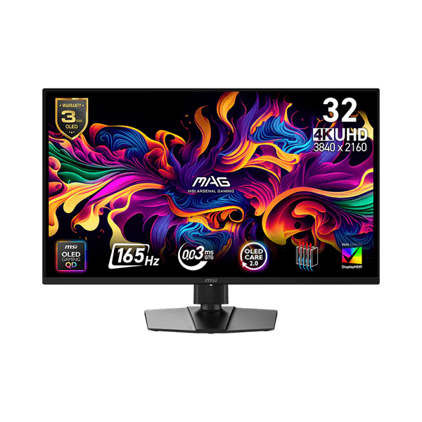 MSI Monitor GAMING MAG 322UP QD-OLED E16, 31,5" UHD 3840x2160, 16:9, 165Hz,1500000:1, 0,03ms, 2x HDMI, DP, USB-C, Black (9S6-3DD29A-049)