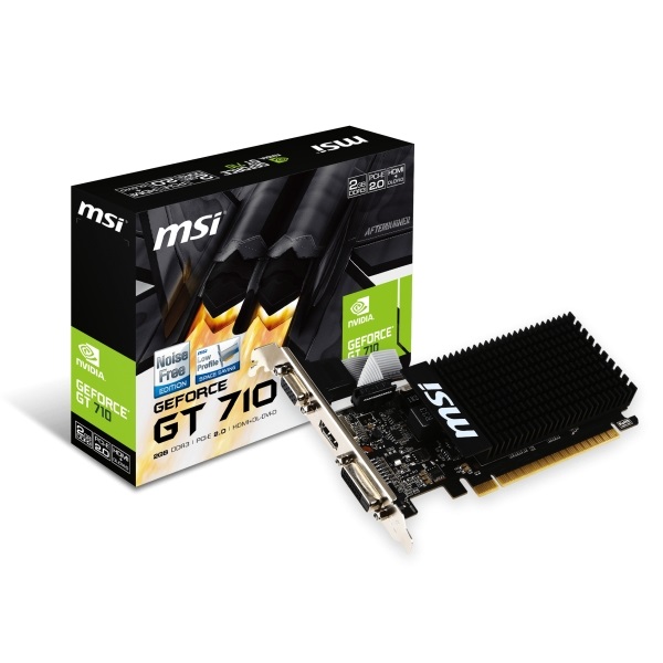 MSI Videokártya PCI-Ex16x nVIDIA GT 710 2GB DDR3 Passzív (GT 710 2GD3H LP)
