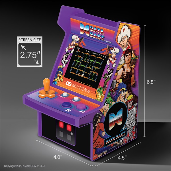 MY ARCADE Játékkonzol Data East 300+ Micro Player Retro Arcade 6.75" Hordozható, DGUNL-4124 (DGUNL-4124)