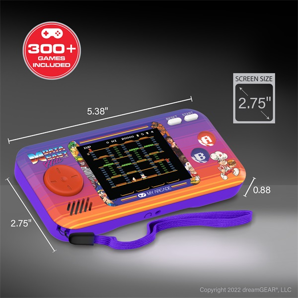MY ARCADE Játékkonzol Data East 300+ Pocket Player Hordozható, DGUNL-4127 (DGUNL-4127)