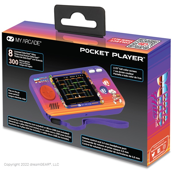 MY ARCADE Játékkonzol Data East 300+ Pocket Player Hordozható, DGUNL-4127 (DGUNL-4127)