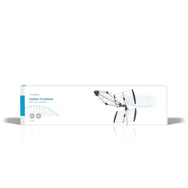Nedis ANOR1000ME kültéri TV antenna,UHF Fogadótávolság: 50 km LTE700 Erősítés: 13,5 dB 75 Ohm Antenna hossz:1085mm (ANOR1000ME)