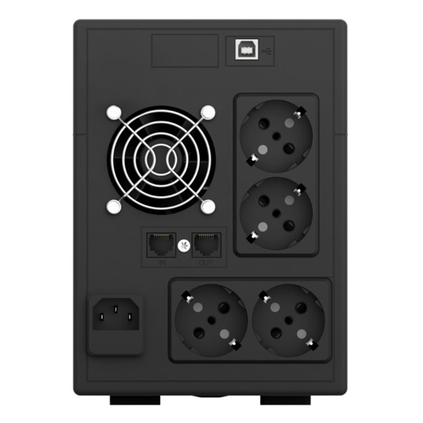 NJOY Szünetmentes 2000VA - Cadu 2000 (4 Schuko, line-interaktív, RJ11/45 vonalvédelem(1Gb/s), fekete) (UPCMTLS620HCAAZ01B)