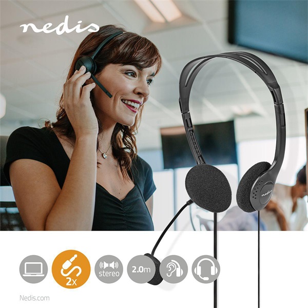Nedis CHST100BK headset, 2x 3,5 mm jack (CHST100BK)
