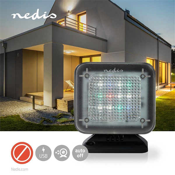 Nedis DUMSTV10BK Tv szimulátor lámpa, valósághű TV effektusok, beépített időzítő, USB, plug and play funkció (DUMSTV10BK)