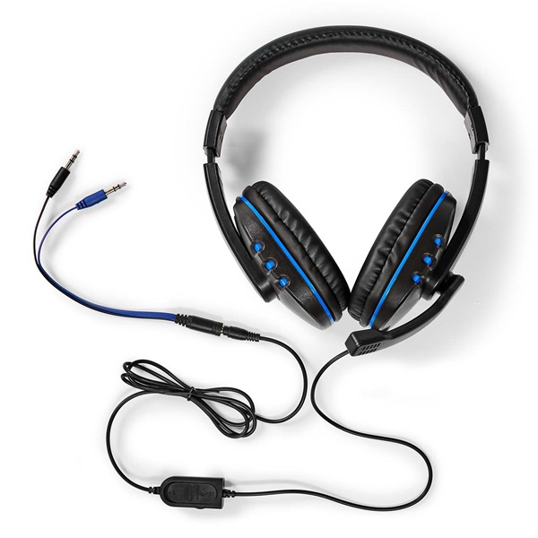 Nedis GCK51110BKUS gamer 5 az 1-ben készlet, Angol Billentyűzet, Headset, Egér, Egérpad és adapter kábel, QWERTY (GCK51110BKUS)