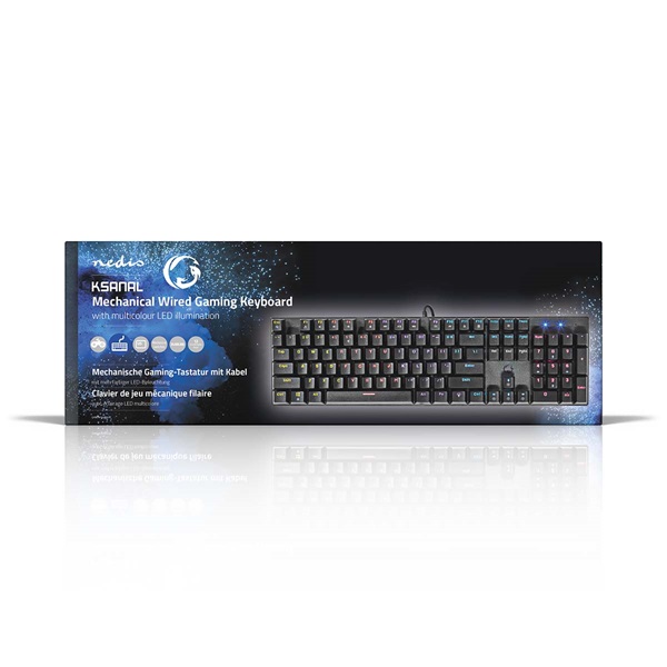 Nedis GKBDM110BKUS gamer billentyűzet, USB,Mechanikus gombok | LED | QWERTY | Amerikai kiosztás (GKBDM110BKUS)