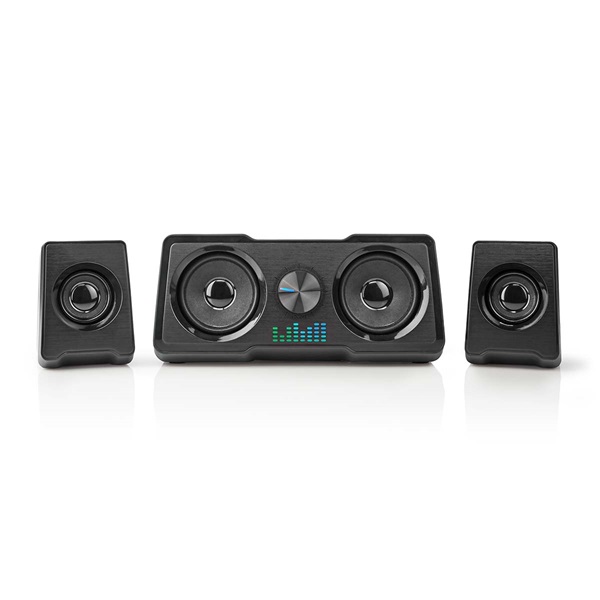 Nedis GSPR21022BK gamer hangszóró készlet, csatornák: 2.2, USB tápellátás, 3,5 mm jack, 48 W, LED, hangerőszabályozó (GSPR21022BK)