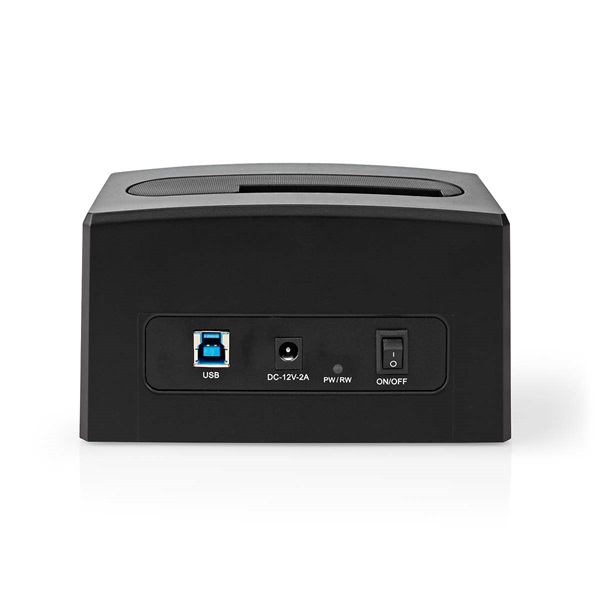 Nedis HDDUSB3210BK HDD / SSD dokkoló, USB 3.2 Gen1, USB Type-A, 2 fiókos,  2,5 / 3,5", USB 3.2 Gen1 (HDDUSB3210BK)