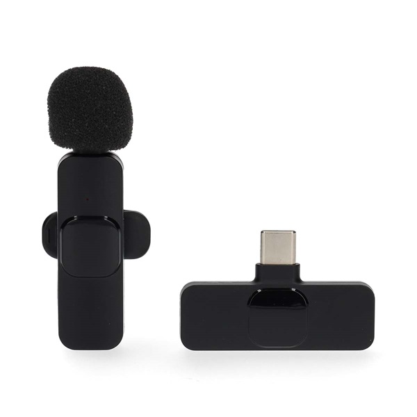 Nedis MICW110BK vezeték nélküli mikrofon, használható Notebook / Okostelefon / Tablet,  USB Type-C™ (MICW110BK)