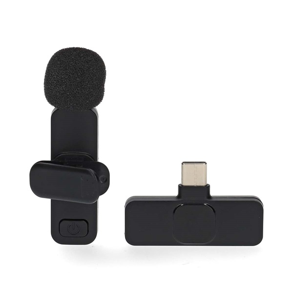 Nedis MICW110BK vezeték nélküli mikrofon, használható Notebook / Okostelefon / Tablet,  USB Type-C™ (MICW110BK)