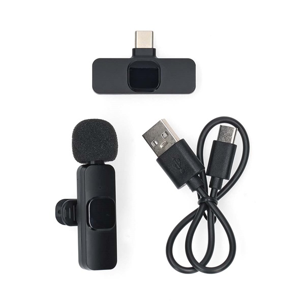 Nedis MICW110BK vezeték nélküli mikrofon, használható Notebook / Okostelefon / Tablet,  USB Type-C™ (MICW110BK)