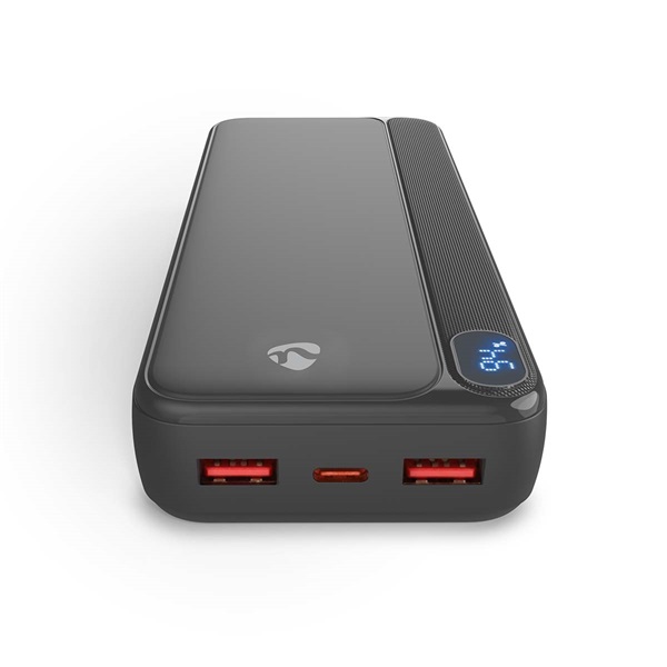 Nedis PBKPD20W225BK powerbank hordozható külső akkumulátor, power bank 20 000mAh, 1,5 / 1,67 / 2,0 / 2,22 / 3,0 A (PBKPD20W225BK)