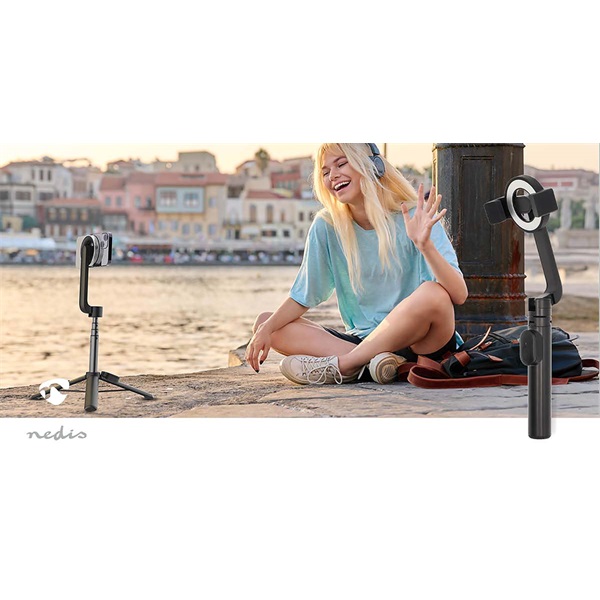 Nedis SEST300BK 2 az 1-ben bluetooth szelfibot és telefon állvány, levehető bluetooth távirányító (SEST300BK)