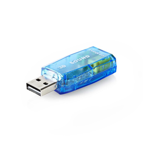 Nedis USCR10051BU USB hangkártya, 3,5mm mikrofon és fejhallgató csatlakozás (USCR10051BU)