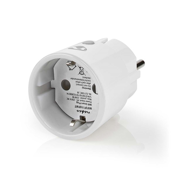 Nedis okos konnektor WIFIP110FWT, Wi-Fi | IP21 | Teljesítménymérő | 2500 W | Dugó földelt érintkezővel (WIFIP110FWT)