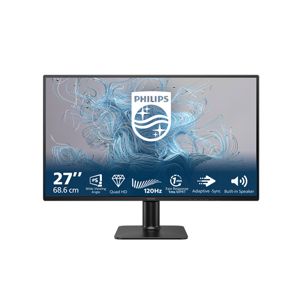 Philips IPS monitor 27" 27E2N2500, 2560x1440, 16:9, 300cd/m2, 4ms, VGA/DisplayPort/HDMI, 120 Hz (27E2N2500/00)