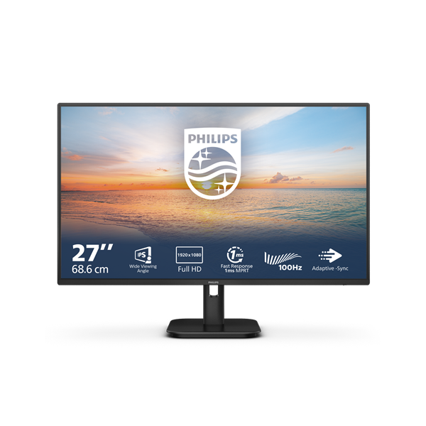 PHILIPS IPS monitor 27" 27E1N1100A, 1920x1080, 16:9, 250cd/m2, 4ms, VGA/HDMI, hangszóró, 100Hz (27E1N1100A/00)