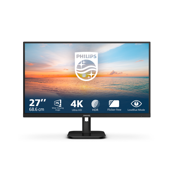 PHILIPS IPS monitor 27" 27E1N1800A/00, 3840 x 2160, 16:9, 350 cd/m2, 4ms, HDMIx2/DisplayPort, hangszóró (27E1N1800A/00)