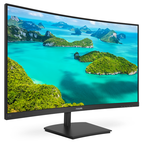 PHILIPS Ívelt VA monitor 27" 271E1SCA, 1920x1080, 16:9, 250cd/m2, 4ms, VGA/HDMI, hangszóró (271E1SCA/00)