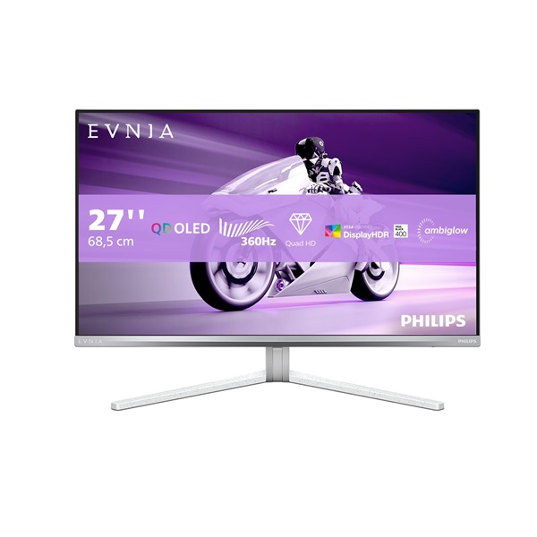 PHILIPS OLED Gaming 360Hz monitor 27" 27M2N8500/00 2560x1440, 16:9,, 0,03ms, HDMIx2/DisplayPort/USBx3, hangszóró (27M2N8500/00)