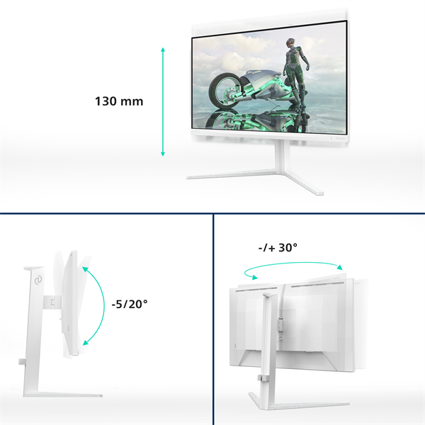 Philips Gaming monitor 27" 27M2N3201A, 1920x1080, 16:9, 300cd/m2, 1ms, DisplayPort/2xHDMI, 180 Hz, hangszóró, áll.mag. (27M2N3201A/00)