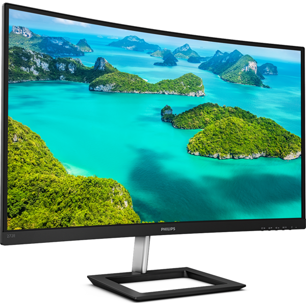 PHILIPS Ívelt VA monitor 27" 272E1CA/00 1920x1080, 16:9, 250cd/m2, 4ms, VGA/HDMI/DisplayPort, hangszóró (272E1CA/00)