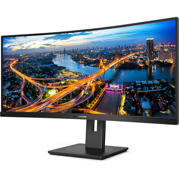 PHILIPS Ívelt VA monitor 34" 346B1C, 3440x1440, 21:9, 300cd/m2, 4ms, USB-C/USB-B/4xUSB/HDCP/LAN/DP/HDMI, hangsz. (346B1C/00)