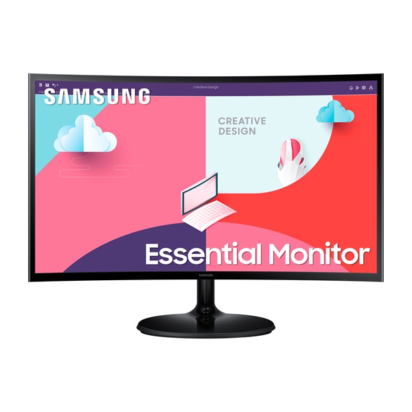 SAMSUNG Ívelt VA monitor 24" S36C, 1920x1080, 16:9, 250cd/m2, 4ms, HDMI/VGA (LS24C360EAUXEN)